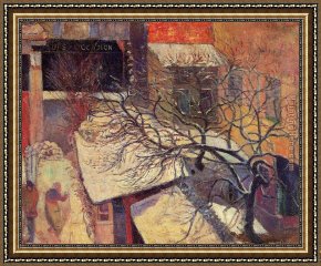 Pheasants in The Snow Framed Paintings - Paris in the Snow by Paul Gauguin