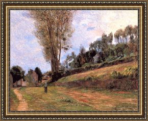 Street Framed Paintings - Street Rouen by Paul Gauguin