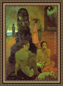 Rain, Steam And Speed - The Great Western Railway Framed Paintings - The Great Buddah by Paul Gauguin
