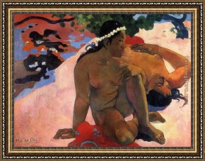 Paul Gauguin Framed Paintings - What Are You Jealous by Paul Gauguin