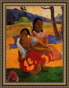 Paul Gauguin Framed Paintings - When Will You Marry by Paul Gauguin