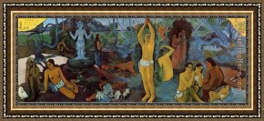 Paul Gauguin Framed Paintings - Where Do We Come From by Paul Gauguin