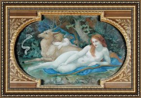 Diana And Acteon Framed Paintings - Diana in Repose by Paul Jacques Aime Baudry