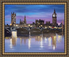 The Night Before Christmas Framed Paintings - City Nights by Paul Kenton