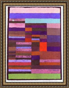 Paul Klee 1914 Framed Paintings - Individualized Altimetry of Stripes by Paul Klee
