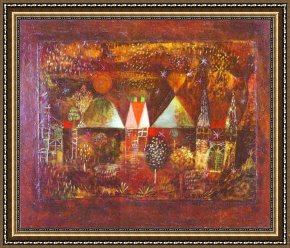 Paul Klee 1914 Framed Paintings - Nocturnal Festivity by Paul Klee