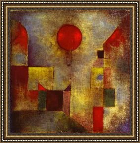 Paul Klee 1914 Framed Paintings - Red Ballon by Paul Klee