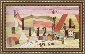 Paul Klee 1914 Framed Paintings - Station L 112 by Paul Klee