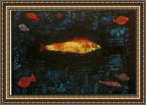 Miracle of The Bread And Fish Framed Paintings - The Golden Fish by Paul Klee