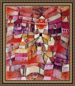 Paul Klee 1914 Framed Paintings - The Rose Garden by Paul Klee