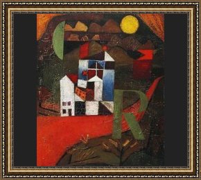 Paul Klee 1914 Framed Paintings - Villa R by Paul Klee