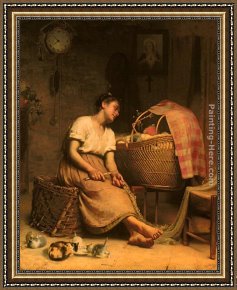 The Foster Mother Framed Paintings - Mother Love by Paul Peel