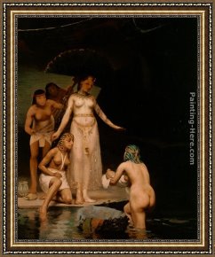 Moses Framed Paintings - The Discovery of Moses by Paul Peel