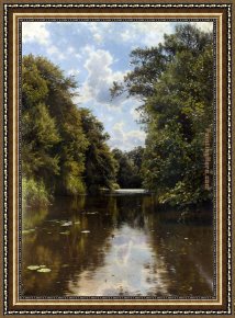 Summer Framed Paintings - A Summer's Day by Peder Mork Monsted