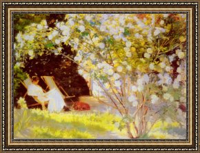 Le Vertige, Idylle Framed Paintings - Les Roses by Peder Severin Kroyer