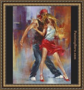 Street Framed Paintings - Street Dance by Pedro Alvarez