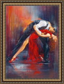In The Rhythm of Tango Framed Paintings - Tango Nuevo II by Pedro Alvarez