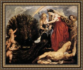 The Denying of Peter Framed Paintings - juno and argus by Peter Paul Rubens