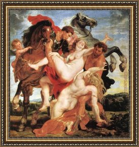The Denying of Peter Framed Paintings - Rape of the Daughters of Leucippus by Peter Paul Rubens
