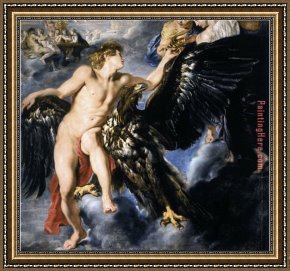 Abduction Framed Paintings - The Abduction of Ganymede by Peter Paul Rubens
