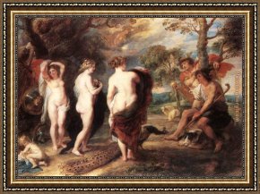 The Denying of Peter Framed Paintings - The Judgment of Paris by Peter Paul Rubens
