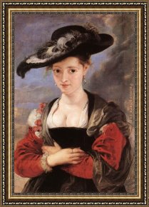 The Denying of Peter Framed Paintings - The Straw Hat by Peter Paul Rubens