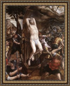 The Denying of Peter Framed Paintings - the torture of st george michiel van coxcie by Peter Paul Rubens