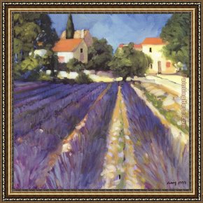 Field I Framed Paintings - Lavender Fields by Philip Craig