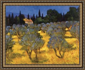 Le Vertige, Idylle Framed Paintings - Les Olives en Printemps (The Olives in Spring) by Philip Craig