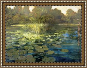 Philip Craig Framed Paintings - Waterlilies by Philip Craig