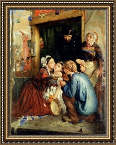 A Stolen Interview Framed Paintings - French Peasants Finding Their Stolen Child by Philip Hermogenes Calderon