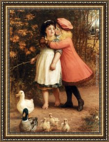 Richard Leblanc Framed Paintings - The Foster Sisters by Philip Richard Morris