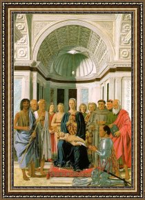 Rio Della Maddalena Framed Paintings - Madonna and Child with Saints (Montefeltro Altarpiece) by Piero della Francesca