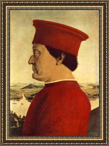 Rio Della Maddalena Framed Paintings - Portrait of Federico da Montefeltro by Piero della Francesca