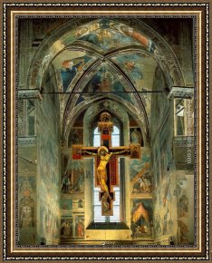 Maggiore Framed Paintings - The Fresco Cycle (View of the Cappella Maggiore) by Piero della Francesca