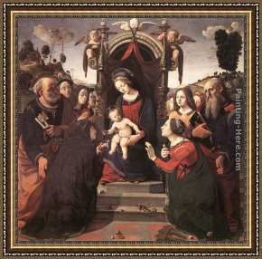 The Mystic Marriage of St. Catherine Framed Paintings - Mystical Marriage of St Catherine of Alexandria by Piero di Cosimo