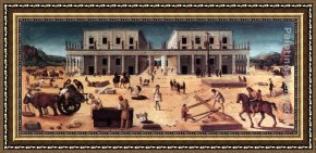Building Framed Paintings - The Building of a Palace by Piero di Cosimo