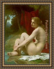 Pierre-auguste Cot Framed Paintings - A Bather by Pierre-Auguste Cot
