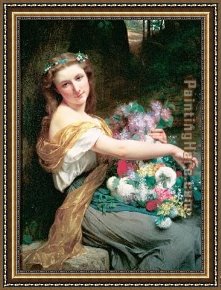 Pierre-auguste Cot Framed Paintings - Dionysia I by Pierre-Auguste Cot