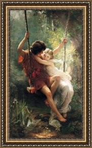 Pierre-auguste Cot Framed Paintings - Springtime by Pierre-Auguste Cot