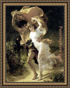 Storm Framed Paintings - The Storm by Pierre-Auguste Cot