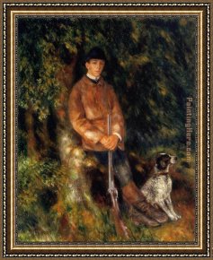 Song of The Dog Framed Paintings - Alfred Berard And His Dog by Pierre Auguste Renoir