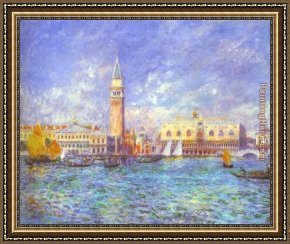 Renoir Framed Paintings - Doges' Palace, Venice by Pierre Auguste Renoir
