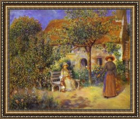 Hamlet Play Scene Framed Paintings - Garden Scene in Britanny by Pierre Auguste Renoir