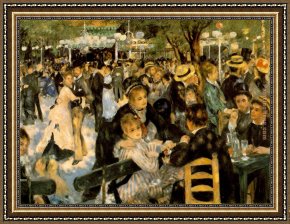 Pierre-auguste Cot Framed Paintings - La Moulin de la Galette by Pierre Auguste Renoir