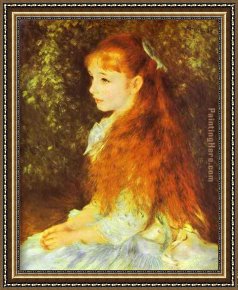Pierre-auguste Framed Paintings - Mlle. Irene Cahen d'Anvers by Pierre Auguste Renoir