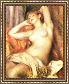Pierre-auguste Cot Framed Paintings - Sleeping Bather by Pierre Auguste Renoir