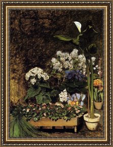 Spring Framed Paintings - Spring Flowers by Pierre Auguste Renoir