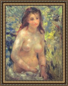 Color Study of Squares Framed Paintings - Study Torso Sunlight Effect by Pierre Auguste Renoir