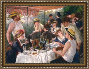 The Hunting Party Framed Paintings - The Boating Party Lunch by Pierre Auguste Renoir